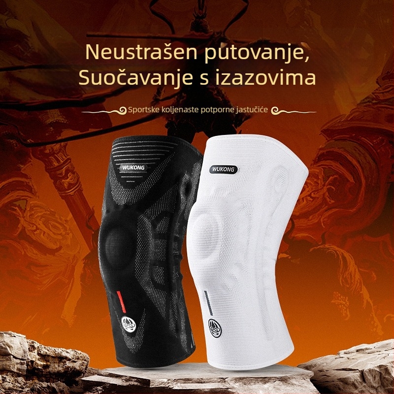 Koljeni štitnici – pleteni najlonski štitnici s gelom od silikona, latex žicom i oprugom; pogodni za sve sportove; težina 144 g
