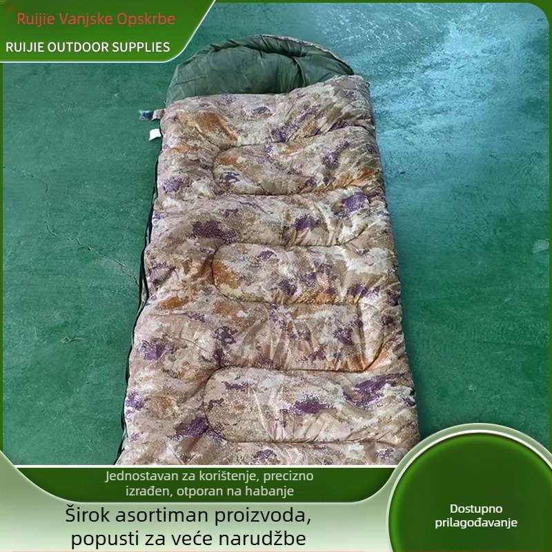 Spavaća vreća za odrasle, tip omotnice, punjenje od šuplje pamuka, podstava poliester, tkanina poliester, konstrukcija tipa omotnice, težina 1-3 kg