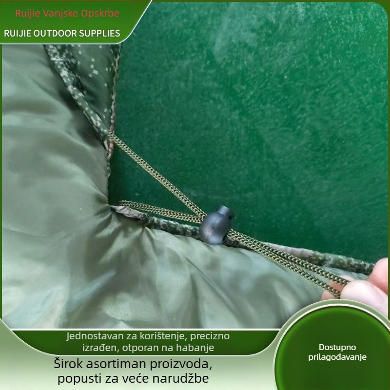 Spavaća vreća za odrasle, tip omotnice, punjenje od šuplje pamuka, podstava poliester, tkanina poliester, konstrukcija tipa omotnice, težina 1-3 kg