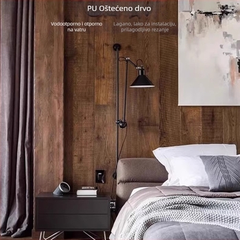 Panel zidne dekoracije od antičke opeke s PU drvenim učinkom, europski klasični stil, mat završna obrada, poliuretanska izrada