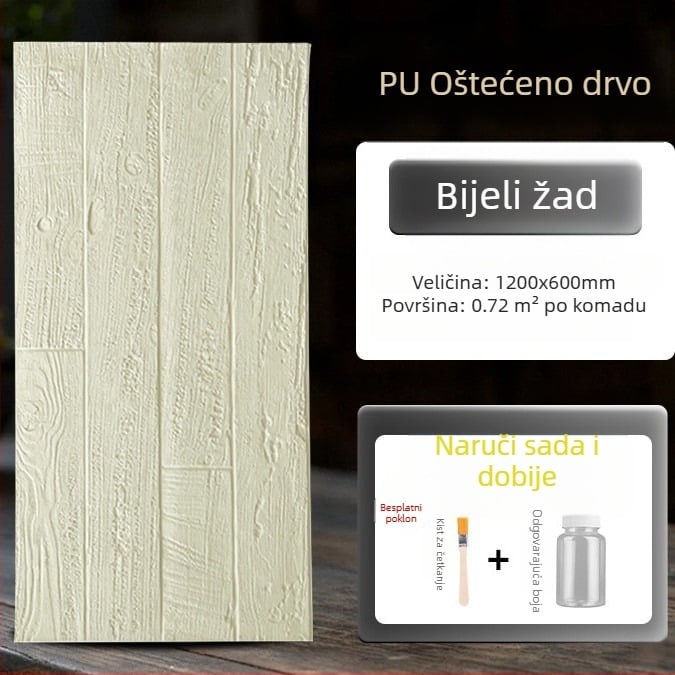 Panel zidne dekoracije od antičke opeke s PU drvenim učinkom, europski klasični stil, mat završna obrada, poliuretanska izrada