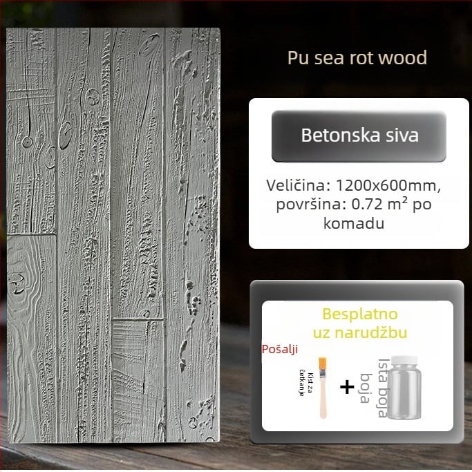 Panel zidne dekoracije od antičke opeke s PU drvenim učinkom, europski klasični stil, mat završna obrada, poliuretanska izrada