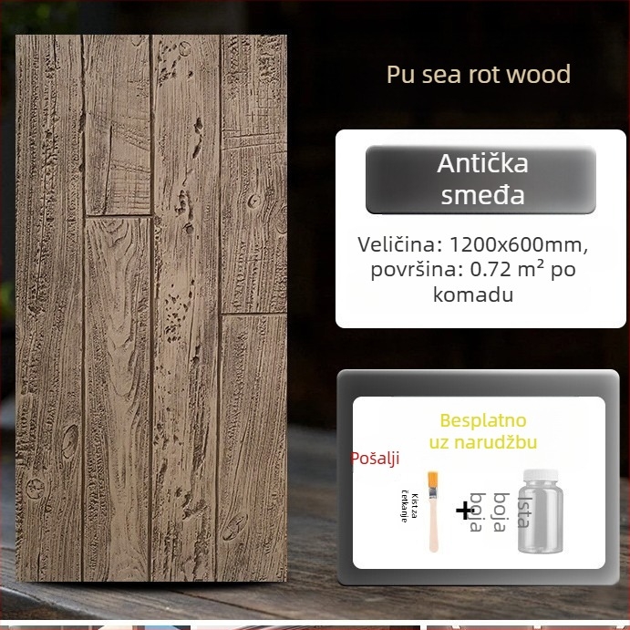 Panel zidne dekoracije od antičke opeke s PU drvenim učinkom, europski klasični stil, mat završna obrada, poliuretanska izrada