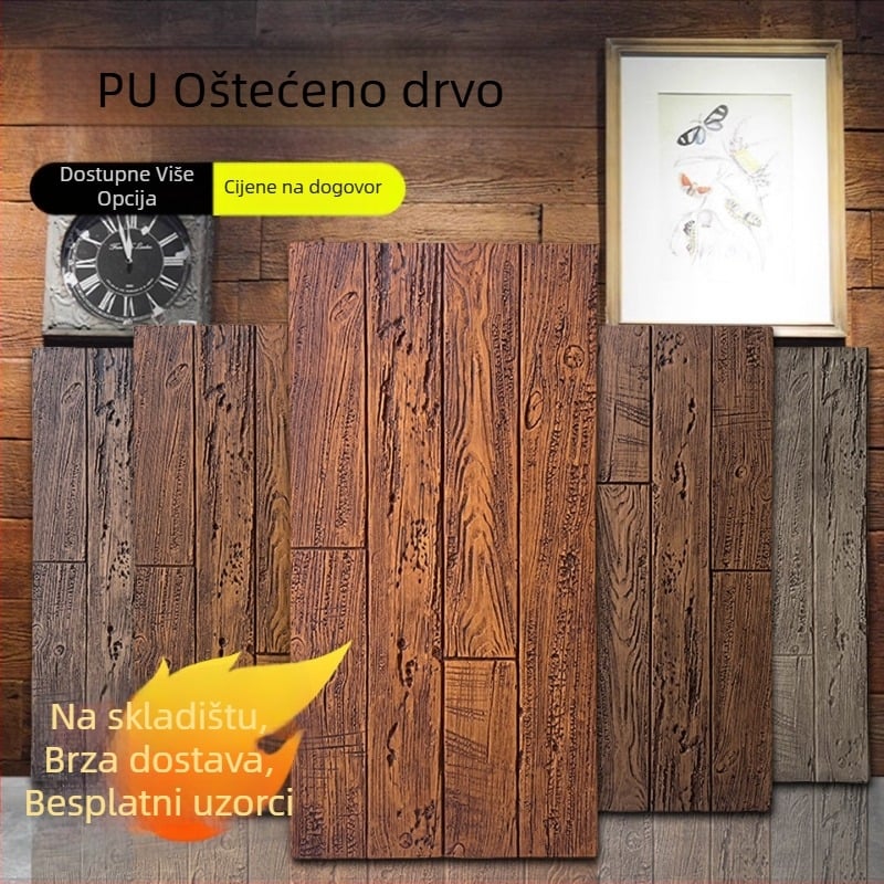 Panel zidne dekoracije od antičke opeke s PU drvenim učinkom, europski klasični stil, mat završna obrada, poliuretanska izrada