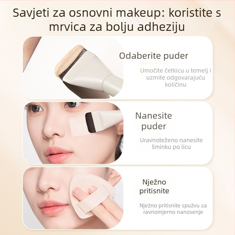 Četkica za temelje sa sintetičkim vlaknima, drvena kratka drška, ravna glava