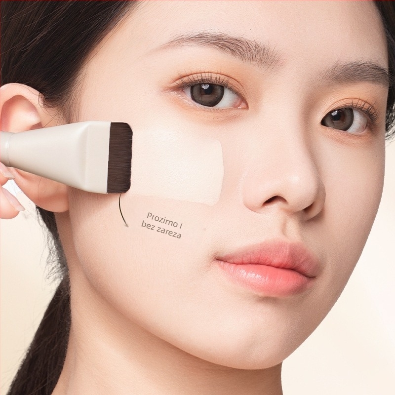 Četkica za temelje sa sintetičkim vlaknima, drvena kratka drška, ravna glava