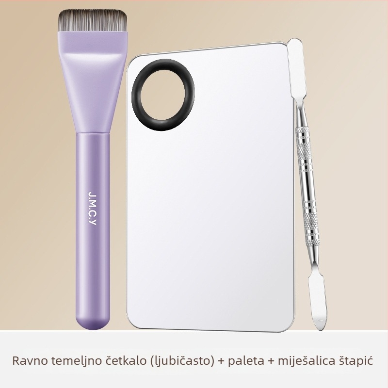 Četkica za temelje sa sintetičkim vlaknima, drvena kratka drška, ravna glava