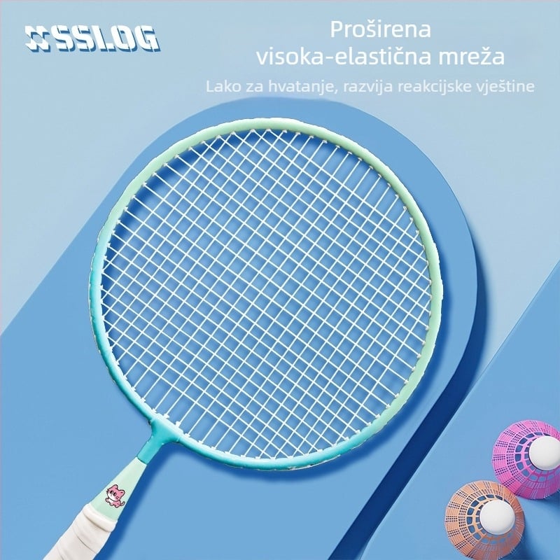 Dječja reketa za badminton – okvir od željezne zlitine, težina 95–100 g, drška G3