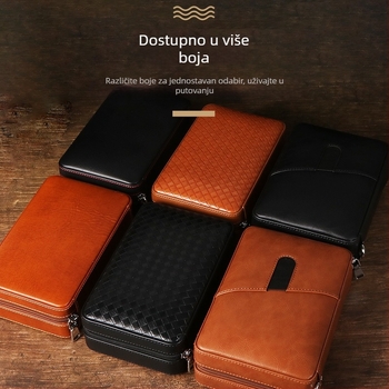 Humidor za cigare Forten od kože i drveta — klasičan, jednostavan, lagan luksuz stil, bez prilagodbe