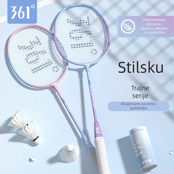 Set od 6 reketa za badminton, ultra lagane i izdržljive, okvir od željeznog legura, najlon užad, težina 95–100 g, držač G2, glava pravokutnog profila