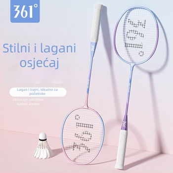 Set od 6 reketa za badminton, ultra lagane i izdržljive, okvir od željeznog legura, najlon užad, težina 95–100 g, držač G2, glava pravokutnog profila