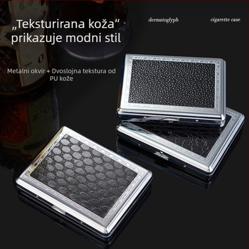 Metalna kutija za cigarete, modernog minimalističkog stila; prilagodba dostupna; moguće tiskanje logotipa; porijeklo Zhejiang.
