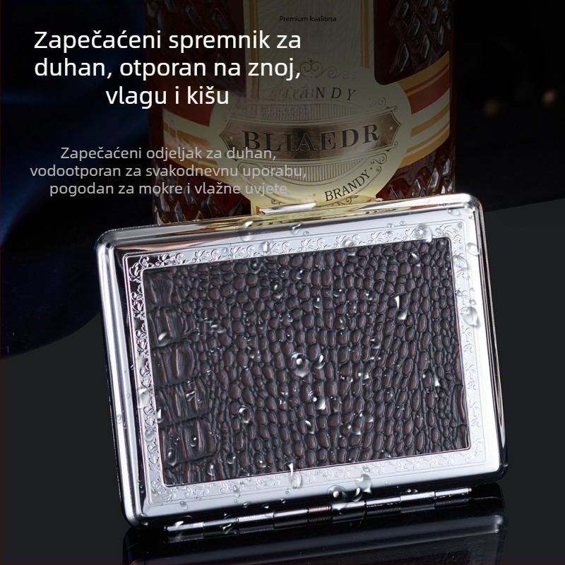 Metalna kutija za cigarete, modernog minimalističkog stila; prilagodba dostupna; moguće tiskanje logotipa; porijeklo Zhejiang.