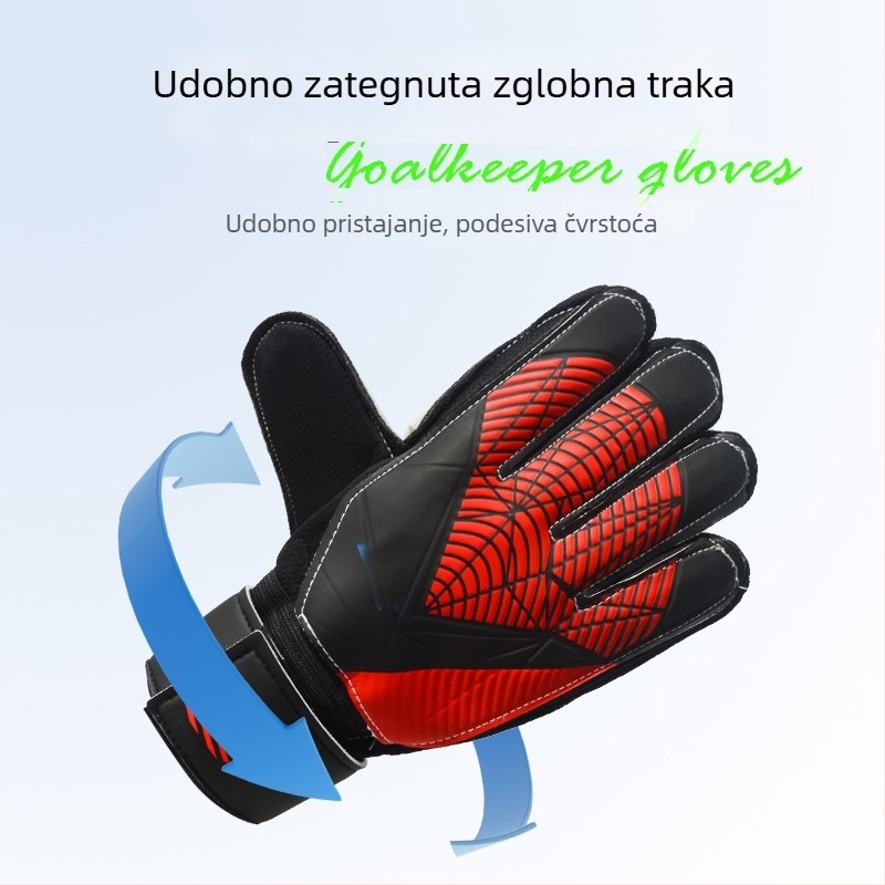 Rukavice vratara s zaštitom prstiju, debeli PU, otporne na habanje, unisex, za nogomet