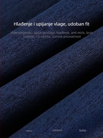 Majica s dugim rukavima, zaštita od sunca, našivena, labav kroj, 100% poliester