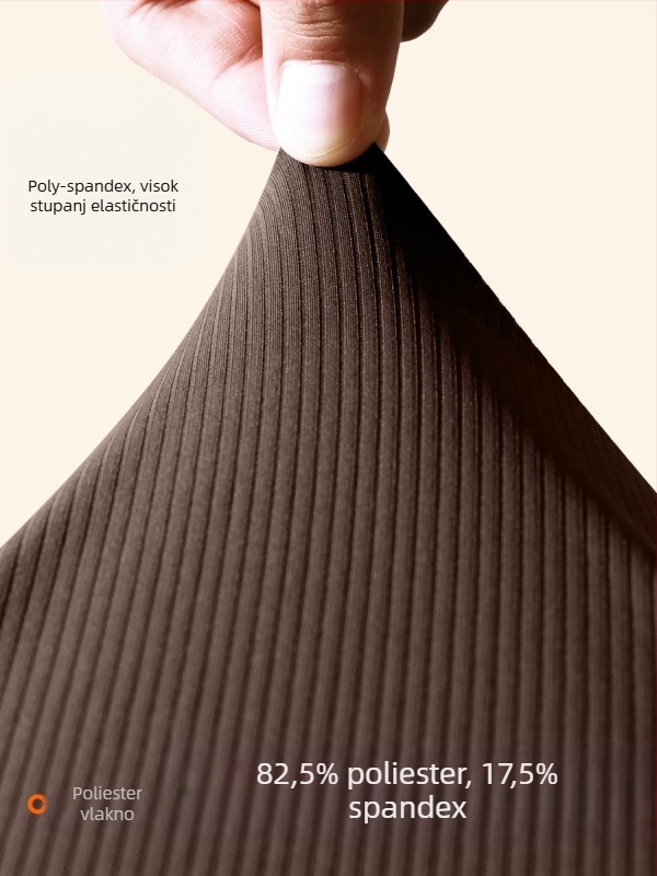 Ženska prugasta sportska majica s kratkim rukavima — odvodi vlagu, mješavina poliestera i spandexa (82,5%/17,5%), pogodna za fitness i jogu, proljeće 2025