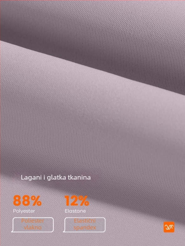 Ženska kratka sportska majica s poluzipom - uski kroj, visoka elastičnost, materijal poliester/elastan 88%/12%, za trčanje, fitness i jogu