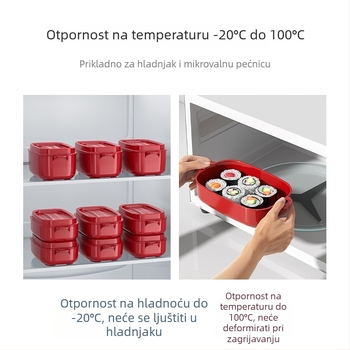 Kutija za ručak kvadratnog oblika od PP plastike, pogodna za mikrovalnu, kapacitet 800–1000 ml, s tiskanim logom.