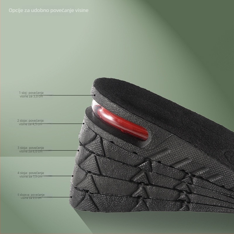 PVC ulošak za povećanje visine za tenisice i casual cipele — Model Height Increasing 03, cijeli ulošak, brend Annual Rise
