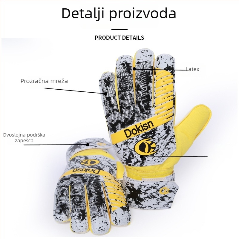 Nogometne vratarske rukavice, latex, učvršćena dlan, zaštita prstiju, za trening, prilagodljive, brend Dazzle Force