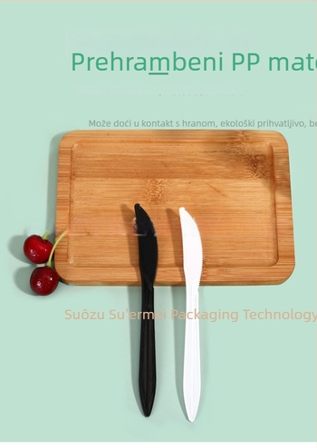 Jednokratna PS plastična vilica za deserte, kolače, voće i steakove, pojedinačno pakirana; pakiranje 1000 kom.; biorazgradiva; moguć ispis logotipa