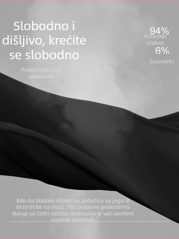 Ženske sportske hlače brzo sušeće, širokog kroja, tkanina od mješavine poliestera (94% poliester, 6% spandex), prozračne i lagane za treninge u proljeće, ljeto i jesen