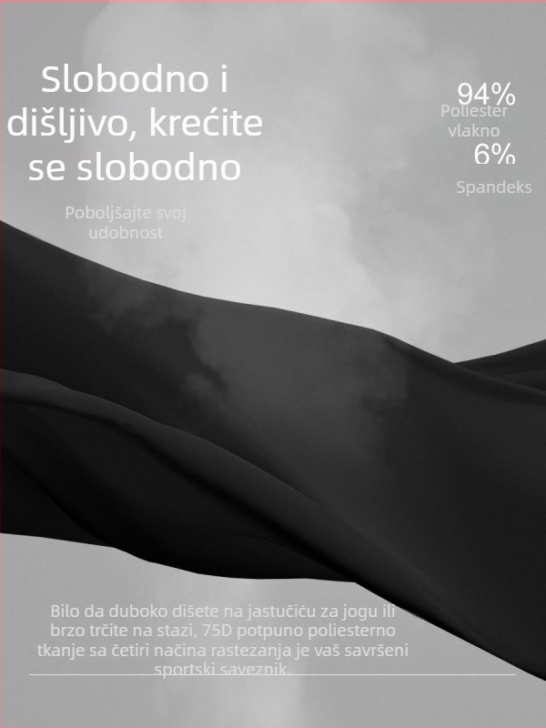 Ženske sportske hlače brzo sušeće, širokog kroja, tkanina od mješavine poliestera (94% poliester, 6% spandex), prozračne i lagane za treninge u proljeće, ljeto i jesen