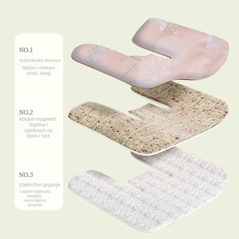 Biljni topli kompres za rame i vrat s električnim grijanjem, 220V, 50W, 9 stupnjeva regulacije temperature, automatsko isključivanje