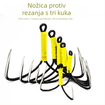 Ghost Peak trozubni kuki bez bodlja, paket 500 komada, za morski i slatkovodni ribolov