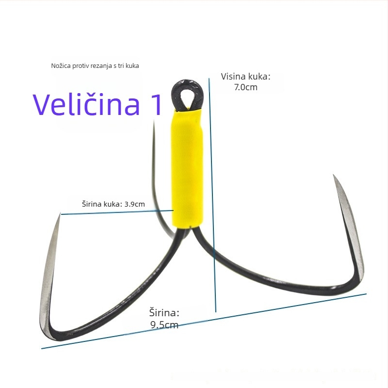 Ghost Peak trozubni kuki bez bodlja, paket 500 komada, za morski i slatkovodni ribolov