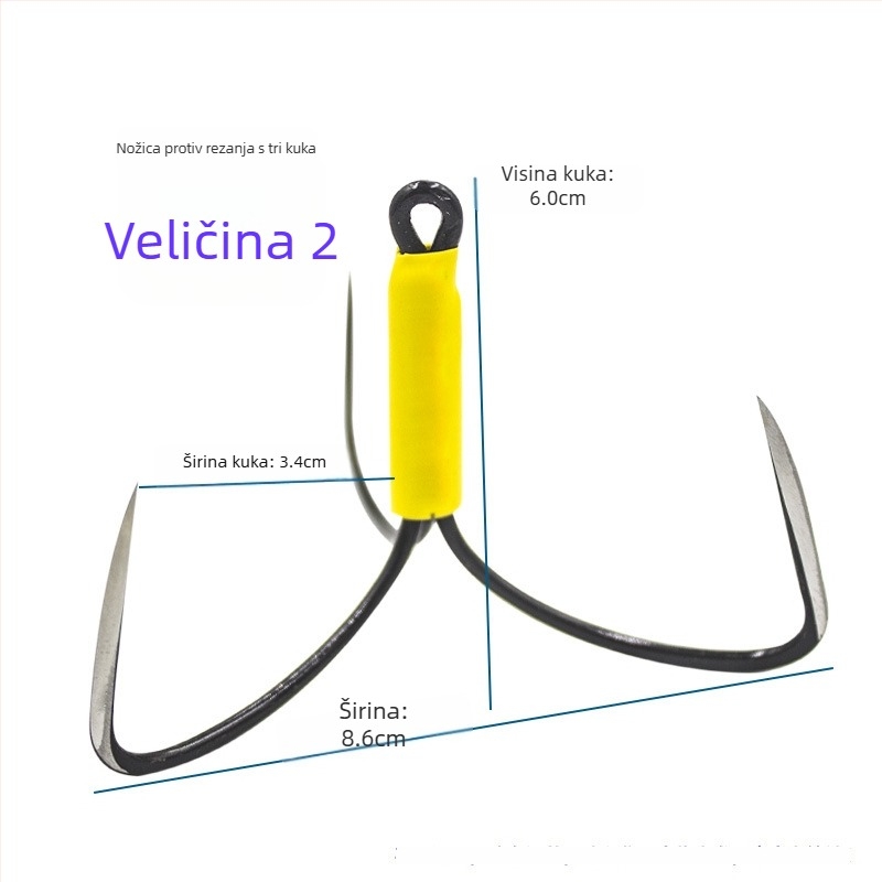 Ghost Peak trozubni kuki bez bodlja, paket 500 komada, za morski i slatkovodni ribolov