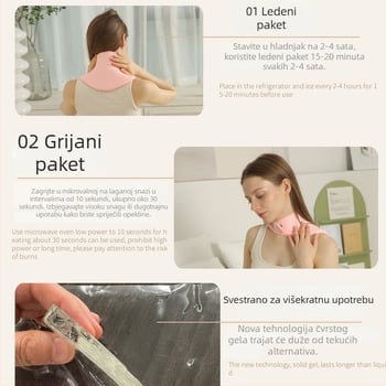 Ramenski jastučić s gelom – hladan/topli kompres, unisex, tkanina s bakrovim ionima