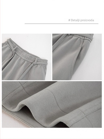 Casual ženske hlače, dugačke, visok pas, široki kroj, pamuk/spandeks smjesa, japansko-korejski casual stil, jesen/zima 2025