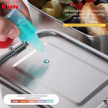 Kutija za obrok od 304 nehrđajućeg čelika, zatvorena, prehrambene kvalitete, prijenosna, 800-1000 ml