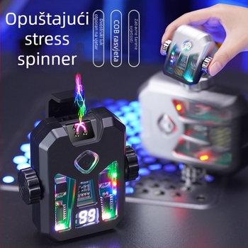 Honglin Mecha stil dvostrukog luka, ponovno punjiva zapaljka s LED lampom - metal, butan - poklon za dečka