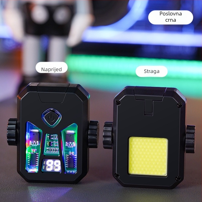 Honglin Mecha stil dvostrukog luka, ponovno punjiva zapaljka s LED lampom - metal, butan - poklon za dečka