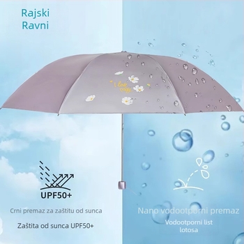 Ceruzni suncani kišobran, okvir od čelika sa 7 ramenima, ručno otvaranje zatvaranje, 190T poliester tkanina, UV zaštita UPF>50