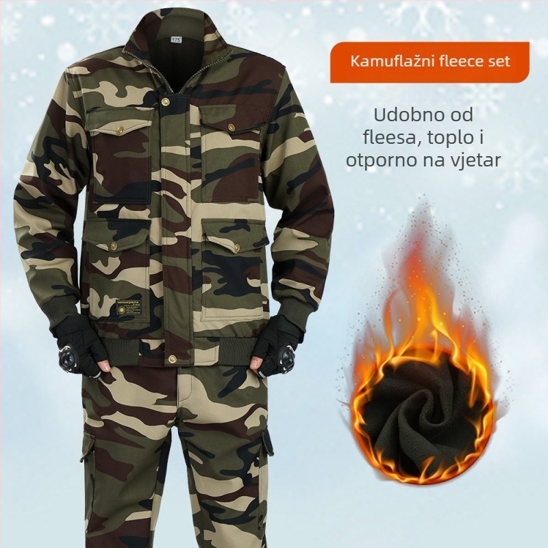 Kamuflažno odijelo za jesen i zimu - 100% pamuk, otporno na habanje, otporno na vjetar, unisex