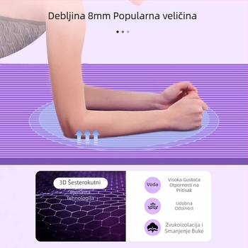 Joga prostirka za početnike – NBR materijal, debljina 8 mm, težina 450 g, prilagodba dostupna