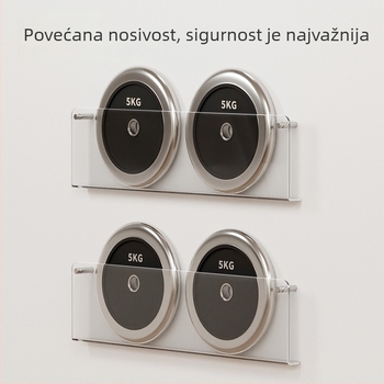 Zidna polica za knjige od prozirnog akrila, bez bušenja, podesive police, za knjige