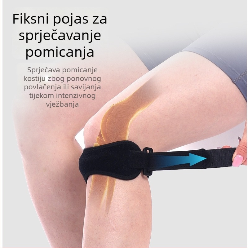 Prozračna silikonska patelarna traka za koljeno za sportove: badminton, vožnja biciklom i planinarenje; zaštita ublažava udarce; za muškarce i žene; na skladištu
