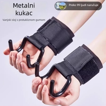 Pomoćni kuk z zglobom, rukavice s kukom i pomoćni pojas – jedan kuk, poliestersko vlakno, za fitness i zgibove