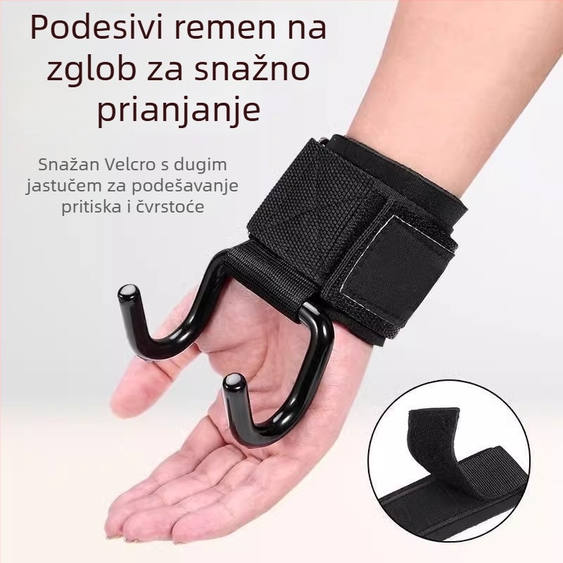 Pomoćni kuk z zglobom, rukavice s kukom i pomoćni pojas – jedan kuk, poliestersko vlakno, za fitness i zgibove