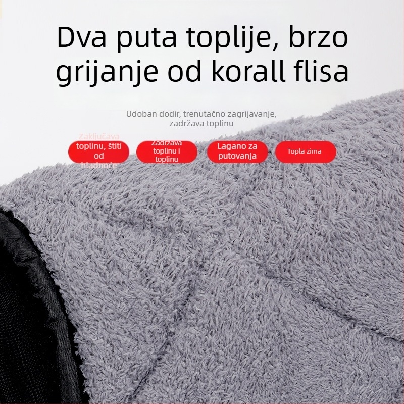 Topli koljeno navlačenje za električni motocikl s zaštitom listova od vjetra i zatvaračem na nozi; materijal: koralni fleece; za odrasle; pogodno za vožnju biciklom, zimske sportove i planinarenje