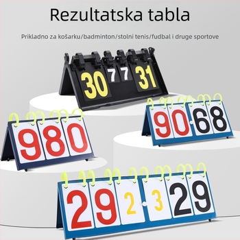 Tablica rezultata za više sportova – prijenosna PVC, sklopiva, otisak loga, prilagođena obrada; za košarku, nogomet, tenis, badminton, stolni tenis, odbojka