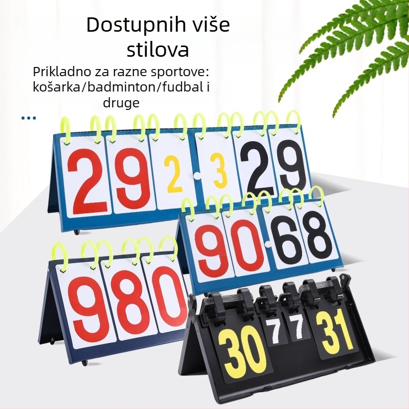 Tablica rezultata za više sportova – prijenosna PVC, sklopiva, otisak loga, prilagođena obrada; za košarku, nogomet, tenis, badminton, stolni tenis, odbojka
