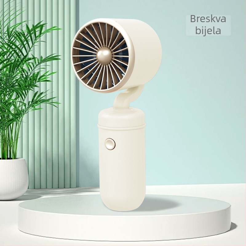 USB-prijenosni ručni mali ventilator, 5 lopatica, 3 brzine, 5V, 300–500 mAh, trajanje rada 1–3 sati