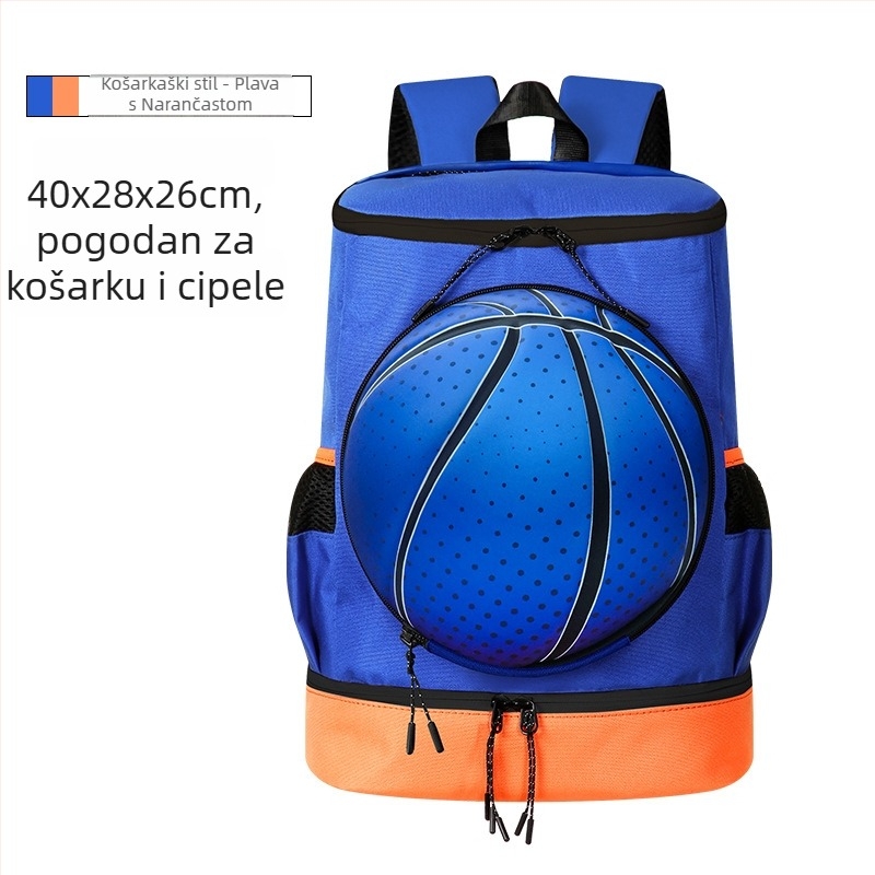 Sportski ruksak velike kapacitete, odvojeni pretinac za cipele i spremište za lopte, prozračan PU materijal