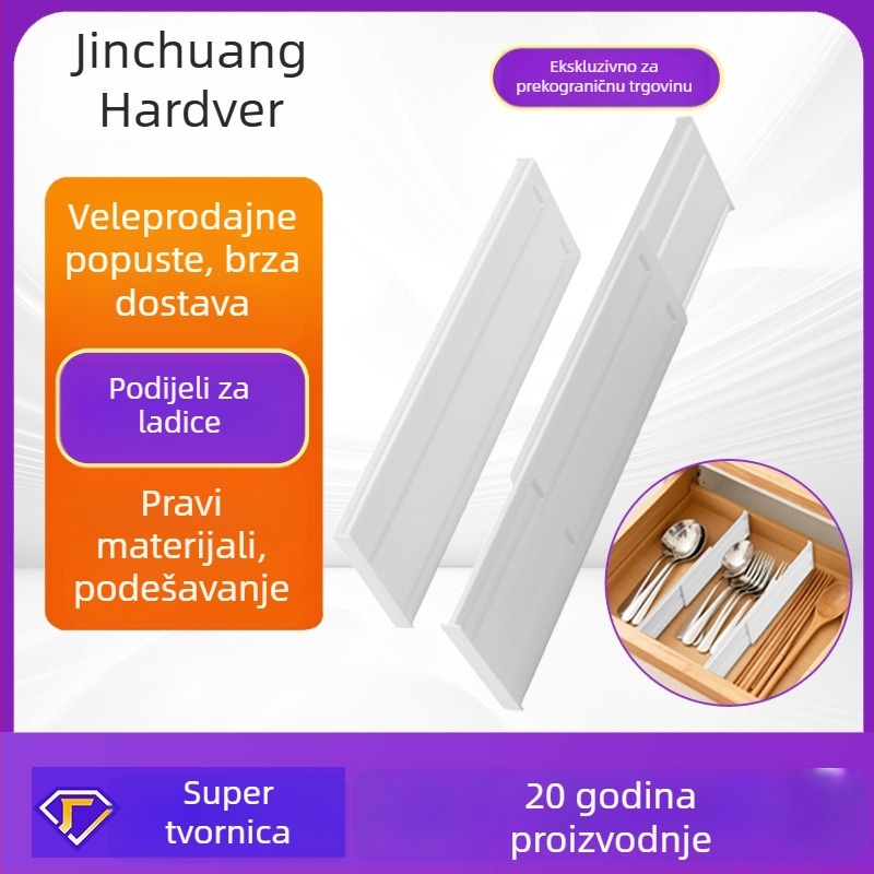 Plastični razdjelnik za izvlačnu ladicu u garderobi – jednostavan moderni stil, podna montaža, 1 sloj, pogodan za šminku, kuhinju, spavaću sobu i dnevni boravak