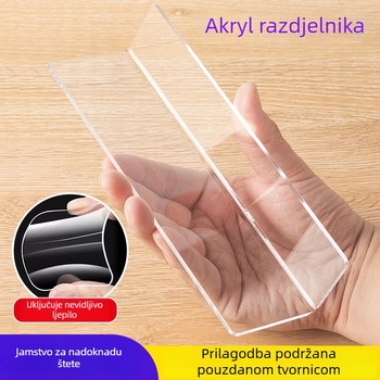 Prozirni akrilni panel za zrcalni ormarić u kupaonici, zaštita od ispadanja, bez bušenja, jednoslojni dijeljnik